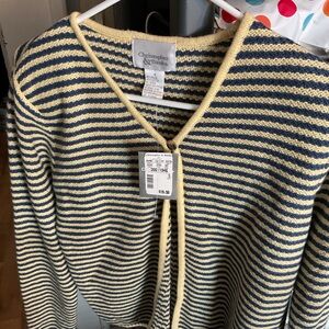 Christopher & Banks Yellow and Blue Striped Cardigan Size S